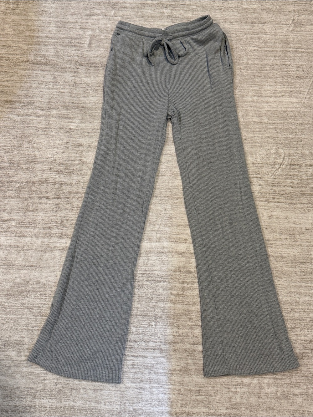Ribbed Knit Pants - Gray youth size medium